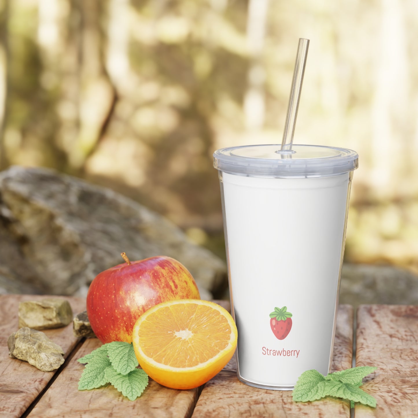Plastic Tumbler with Straw