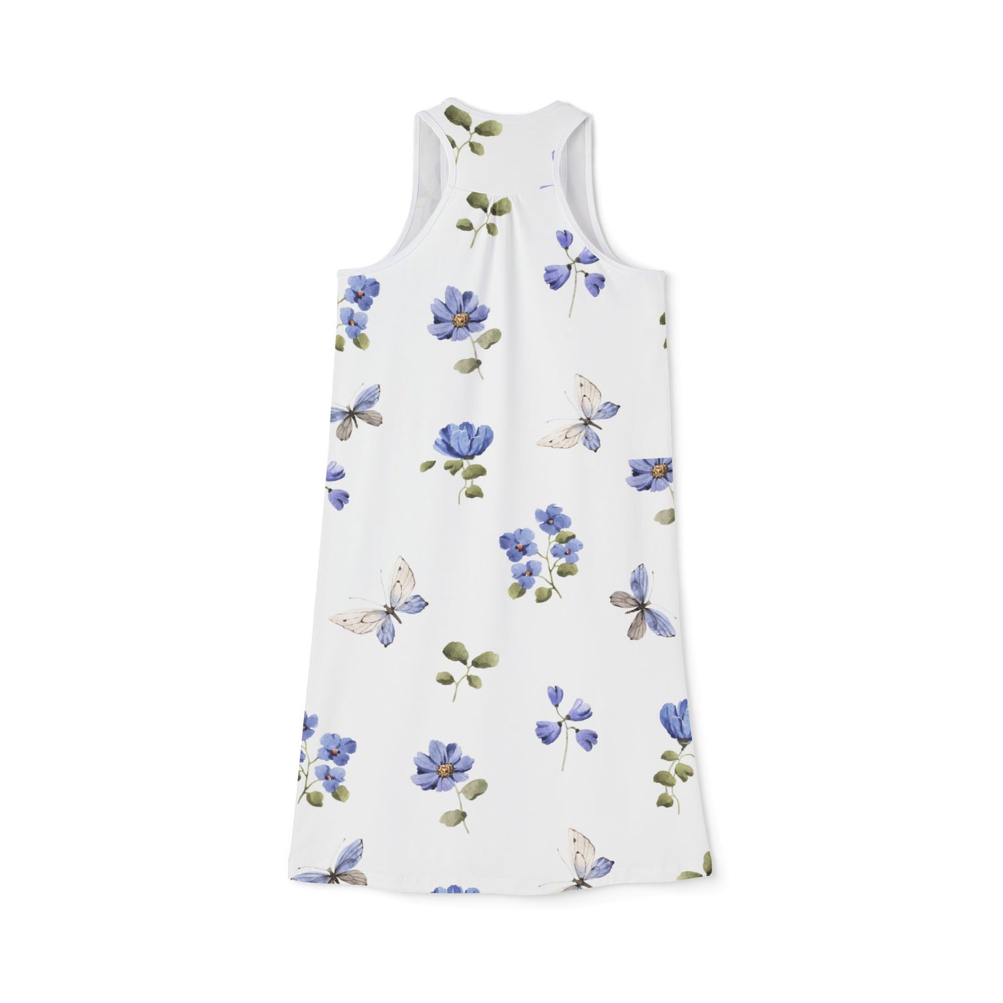 0.. Floral Women's Racerback Dress, Summer Dress, Casual Outfit, Beachwear, Vacation Clothing, Spring Fashion