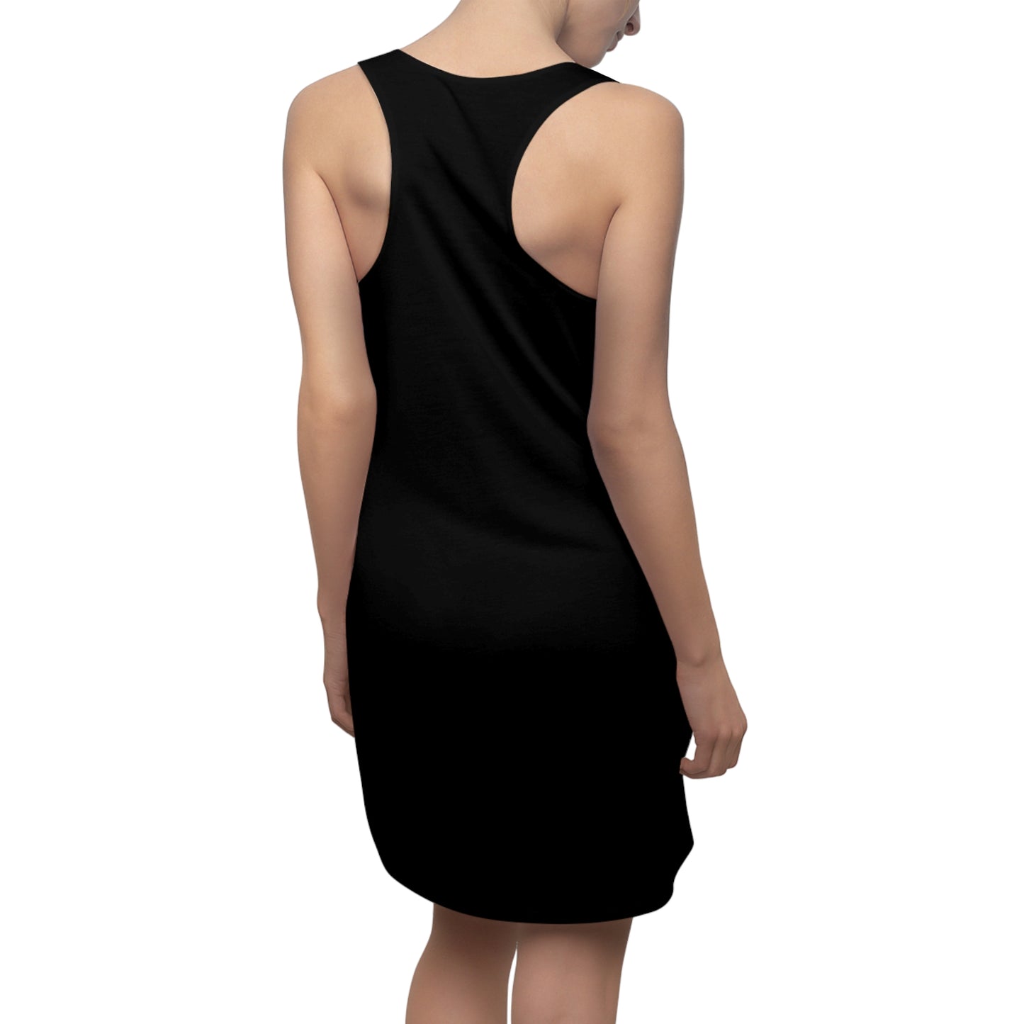 0. Chic Women's Racerback Dress - Bold Graphic Design, Casual Wear, Summer Dress, Gift for Her, Workout Apparel, Beach Day