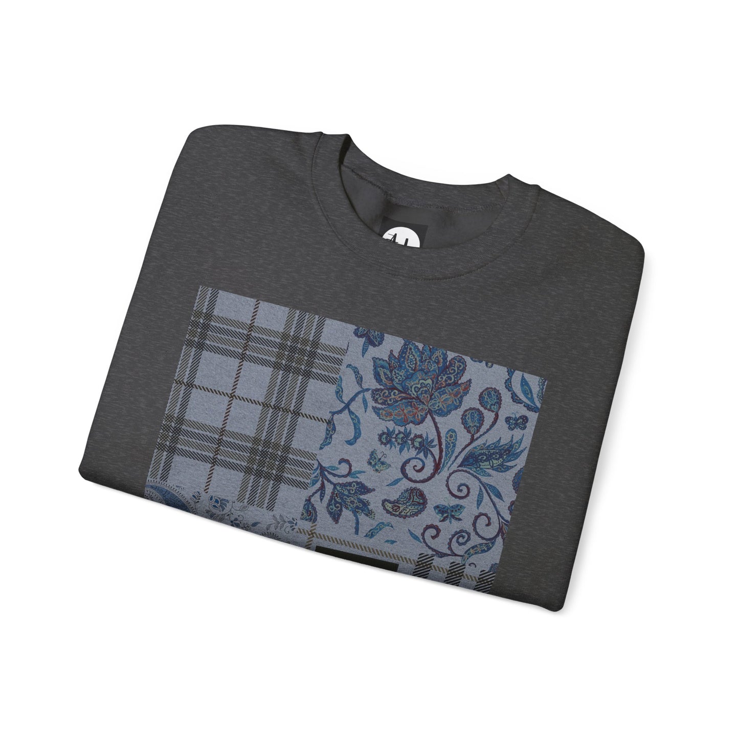 0. Cozy Patchwork Sweatshirt - Casual Fall Fashion