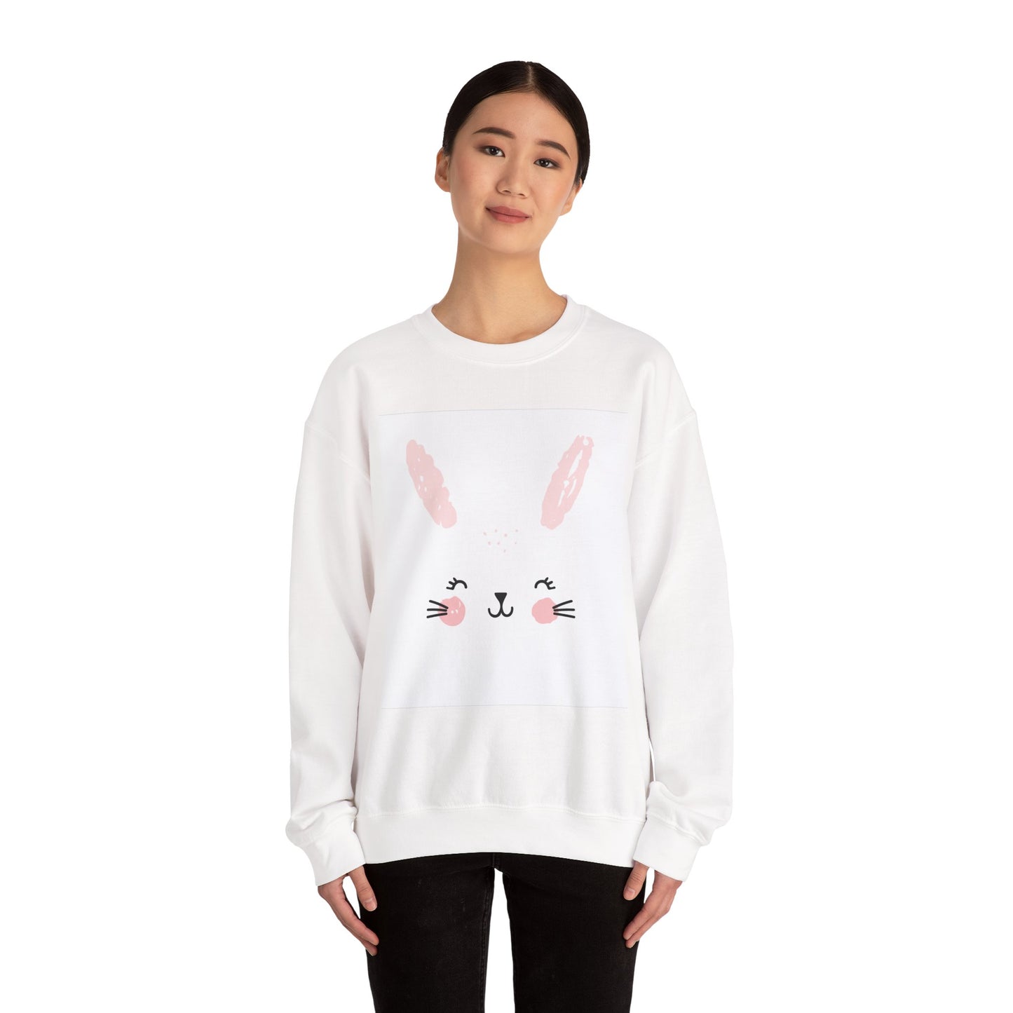 0. Cute Bunny Sweatshirt - Cozy Women's Crewneck, Perfect for Easter, Animal Lovers, Gifts, Spring Style, Everyday Comfort