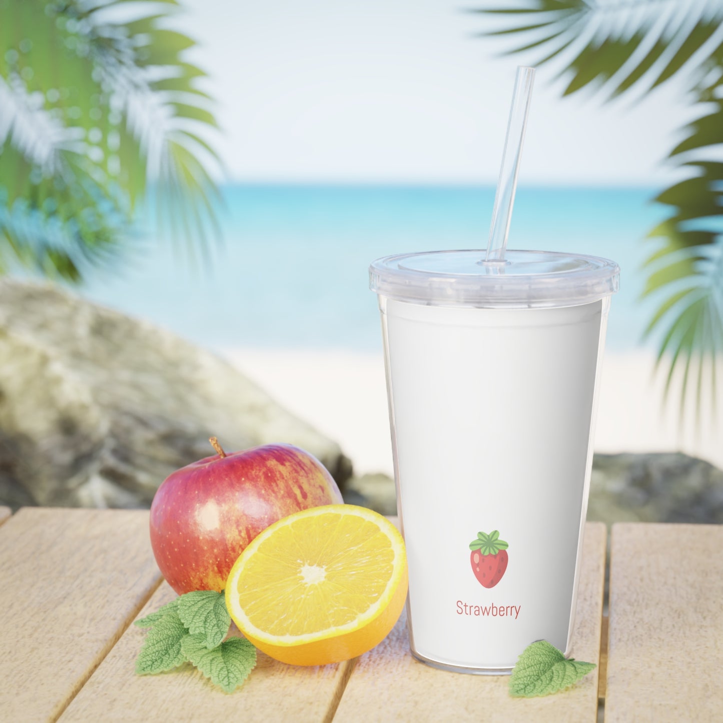 Plastic Tumbler with Straw