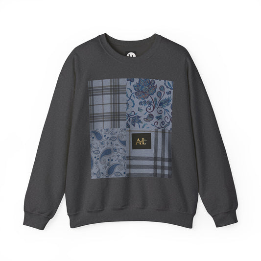 0. Cozy Patchwork Sweatshirt - Casual Fall Fashion