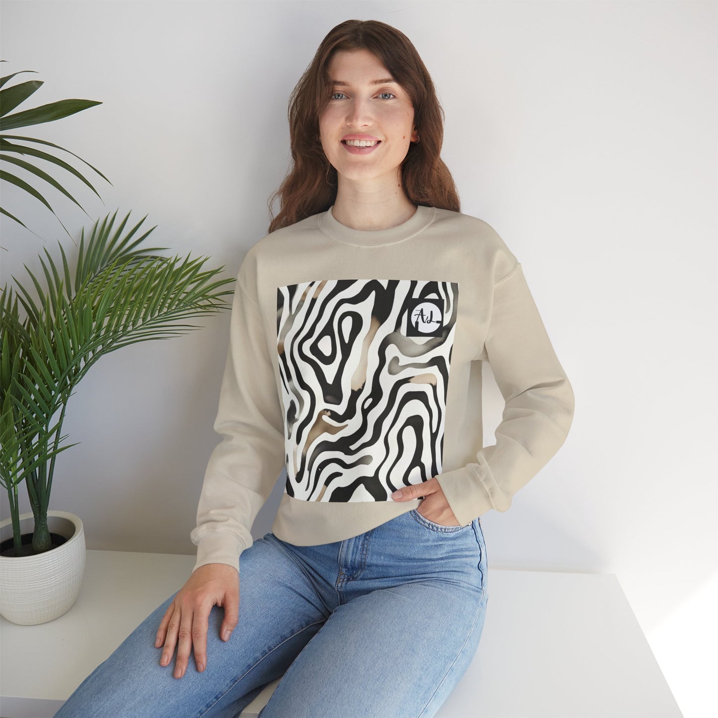 0. Zebra Print Sweatshirt