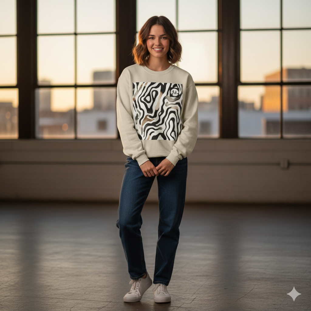 0. Zebra Print Sweatshirt Fall Style fashion