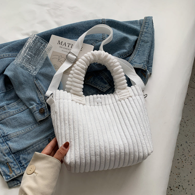 Autumn And Winter Plush Cute Furry Handbag Tote Bag