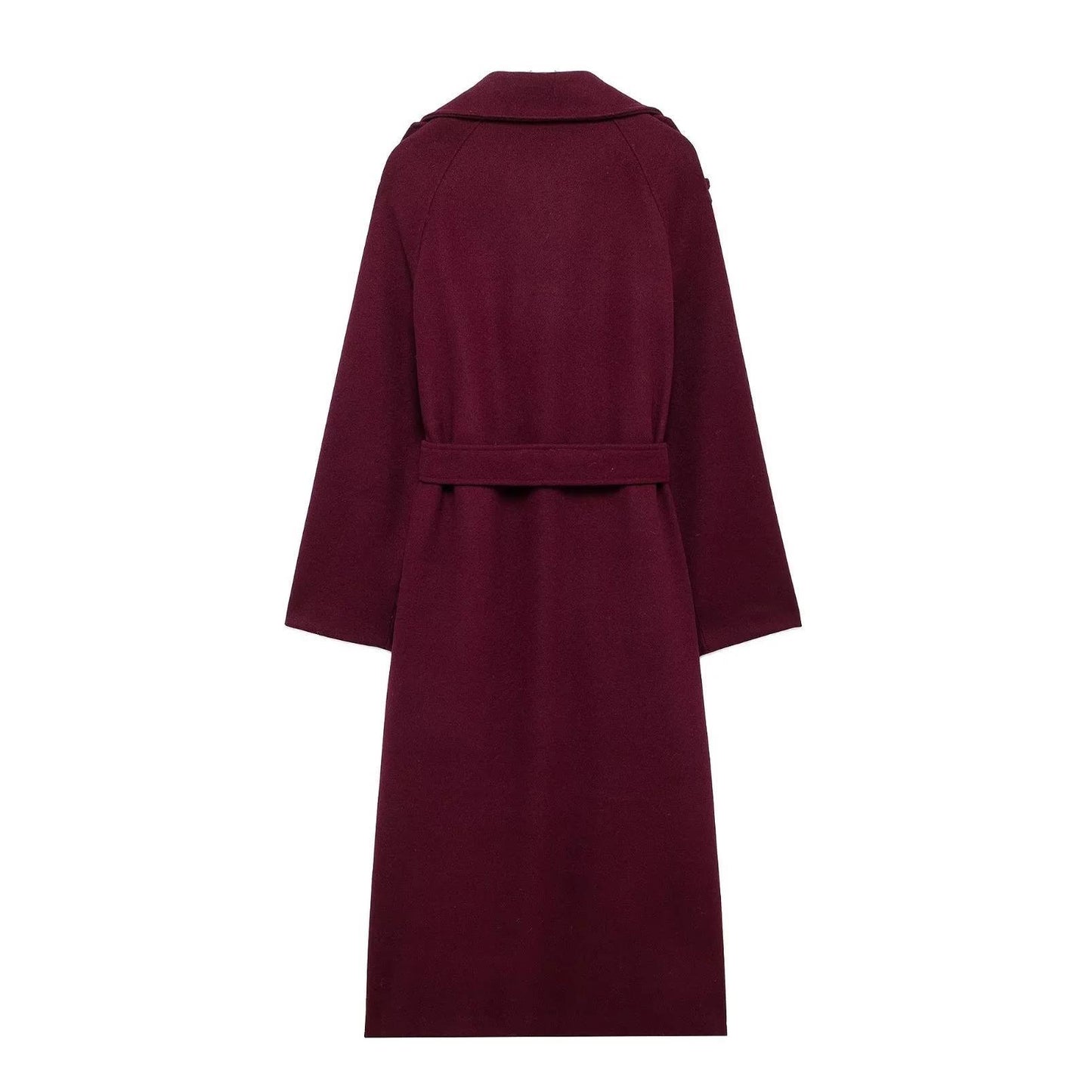 Woolen Coat With Belt Winter Double Trench Long Jacket For Women Clothing
