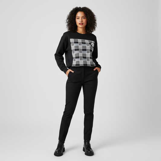 0. Women's Black pattern Sweatshirt
