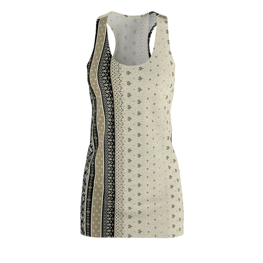 0. Bohemian Racerback Dress, Casual Summer Dress, Beach Cover-Up, Festival Outfit, Vacation Clothing, Everyday Wear