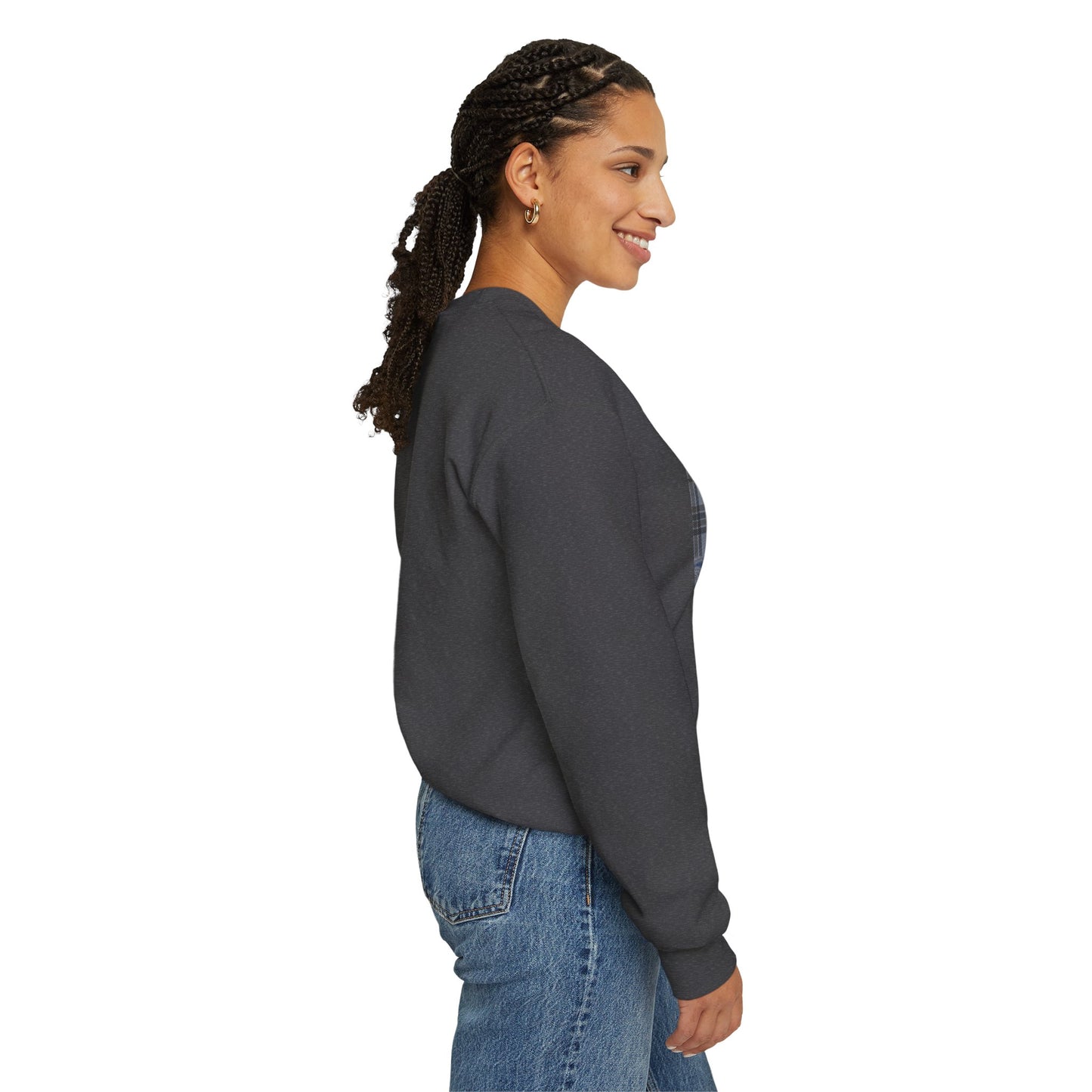 0. Cozy Patchwork Sweatshirt - Casual Fall Fashion