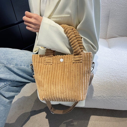Autumn And Winter Plush Cute Furry Handbag Tote Bag